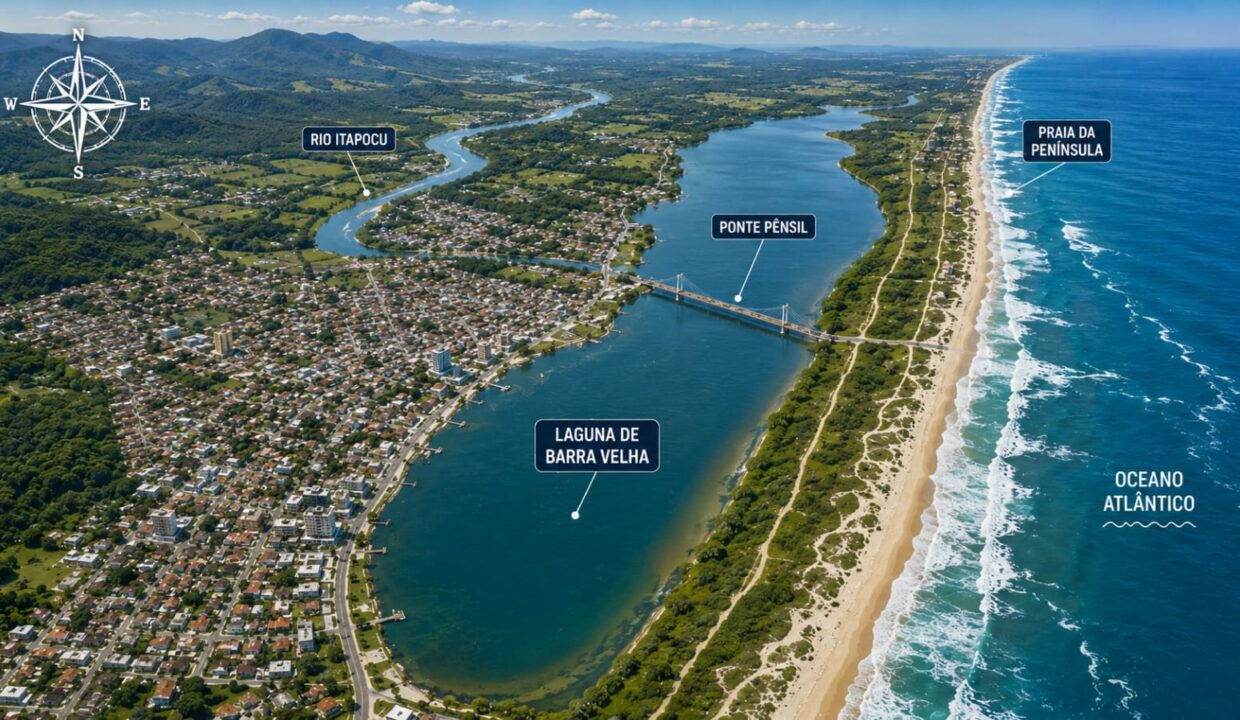 Laguna de Barra Velha, cenário natural e área de lazer no litoral de Santa Catarina